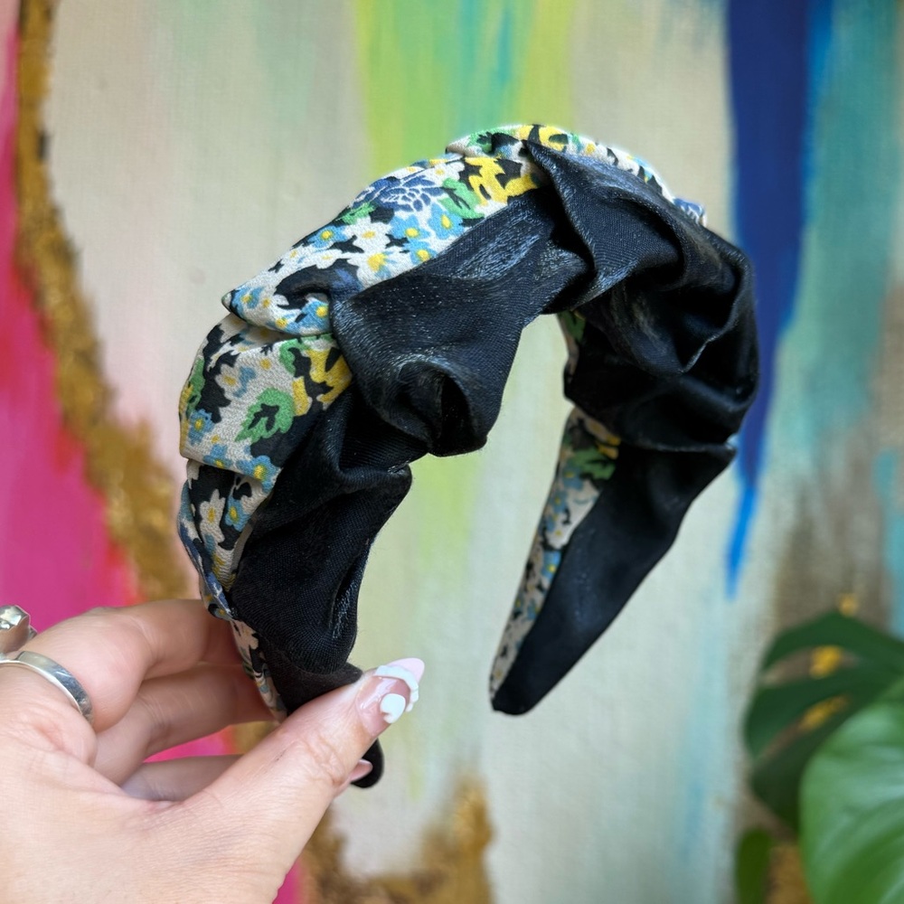Floral Black Headband